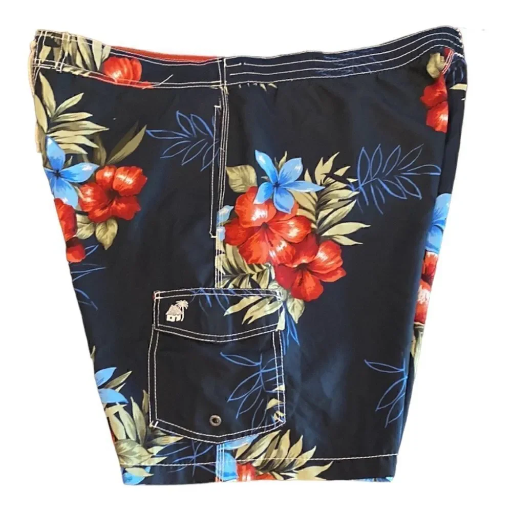 Caribbean Joe Men’s Floral Swim Board Shorts Size XXL
